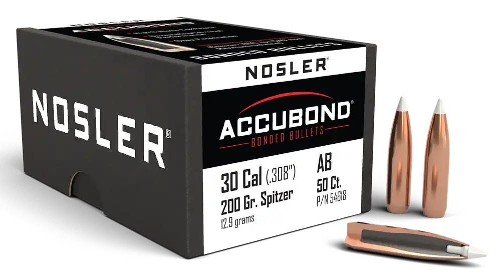 Nosler AccuBond 30 Caliber 200 Grain Spitzer Bullets - Box of 50