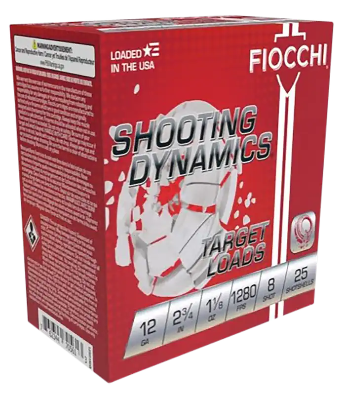Fiocchi 12SDHV8 Shooting Dynamics Target 12Gauge 2.75" 1 1/8oz 8Shot 25 Per Box/10 Case