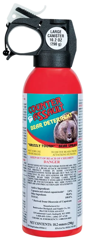 Counter Assault Bear Spray with Holster - 32 ft Range, 7 Seconds, 10.20 oz