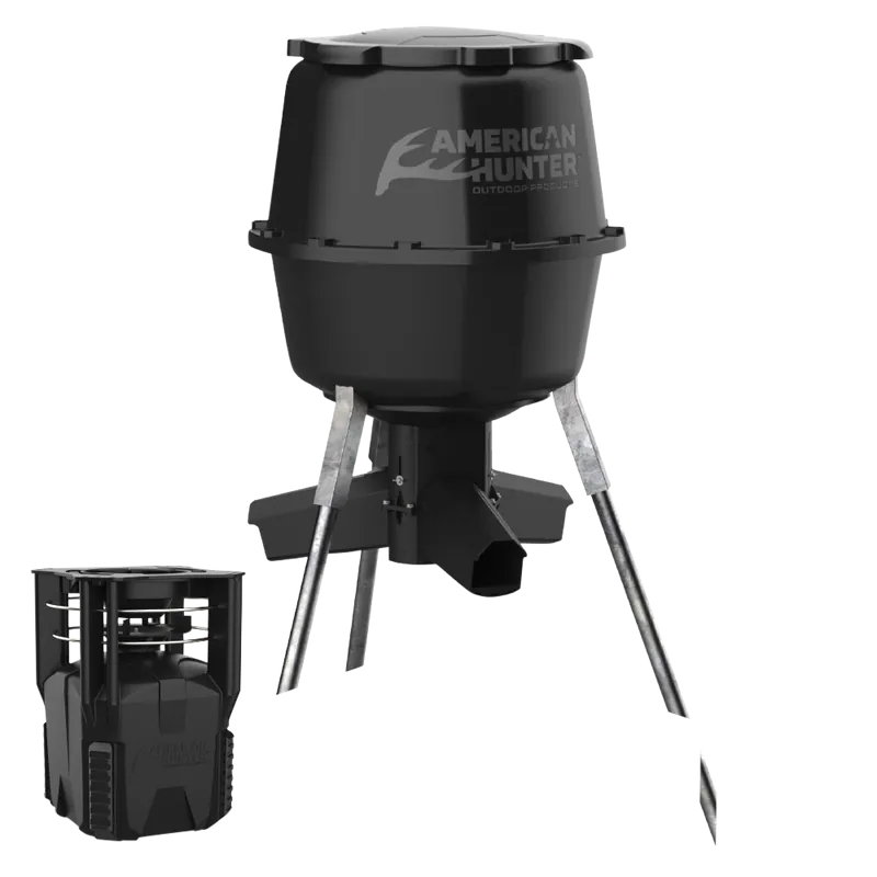 American Hunter AH225XDPRO XD-Pro Feeder: 16 Programs, 1-60 Sec Duration, 30 Gal Capacity, Black