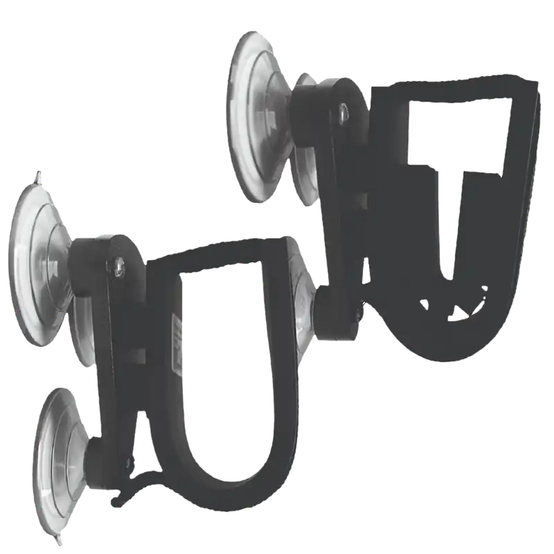 Rugged Gear Suction Cup Gun Holder - Black Metal 10010