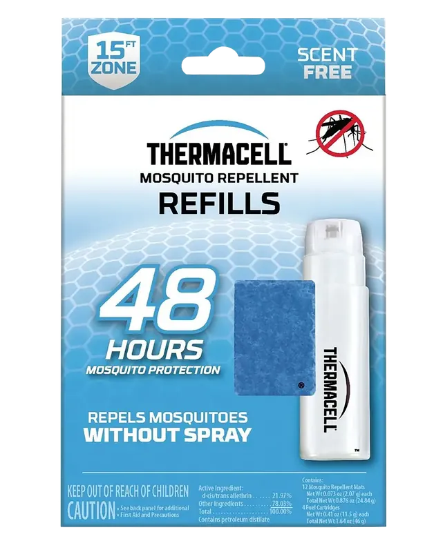 Thermacell R4 Mosquito Repellent Refill: 48-Hour Protection with 4 Cartridges & 12 Mats