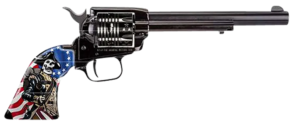 Heritage Rough Rider Independence Day Edition .22 LR Revolver with Engraved US Flag Cylinder and Soldier Grips