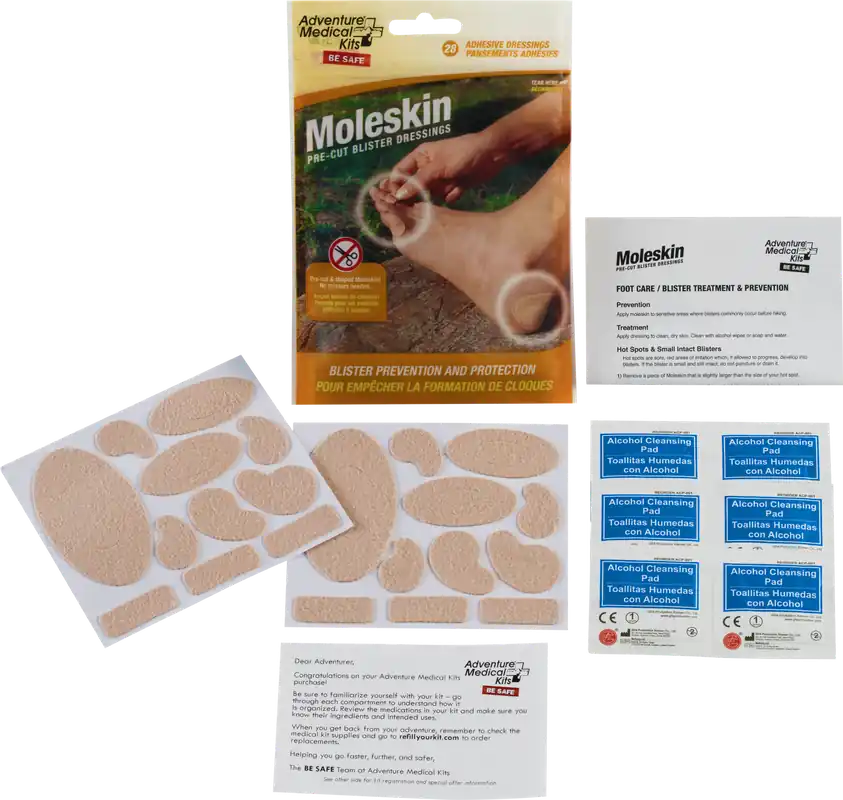 Adventure Medical Kits Moleskin Blister Prevention - 22 Precut Shapes