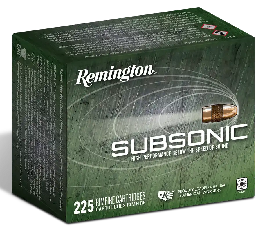 Remington 21249 Subsonic 22LR 40gr HP Ammo - 225/Box, 10/Case