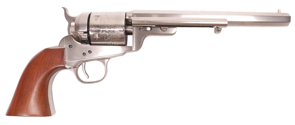 Cimarron 1851 Richard-Mason Conversion .38 Special Revolver, 6-Shot, 7.5" Nickel Finish