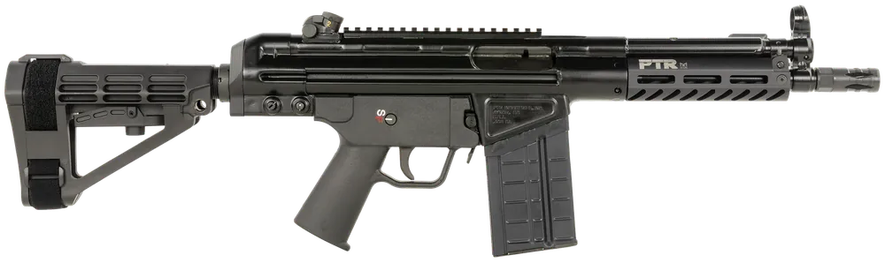 PTR PDWR BR 308 Win 20+1 with 8.50" Black Nitride Barrel, Picatinny Rail, and SB Tactical Brace