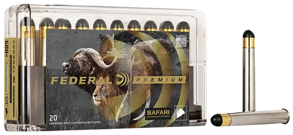 Federal Premium Safari Cape-Shok 500 Nitro Express 570gr Woodleigh Hydro Solid Ammo - 20 Box/10 Case