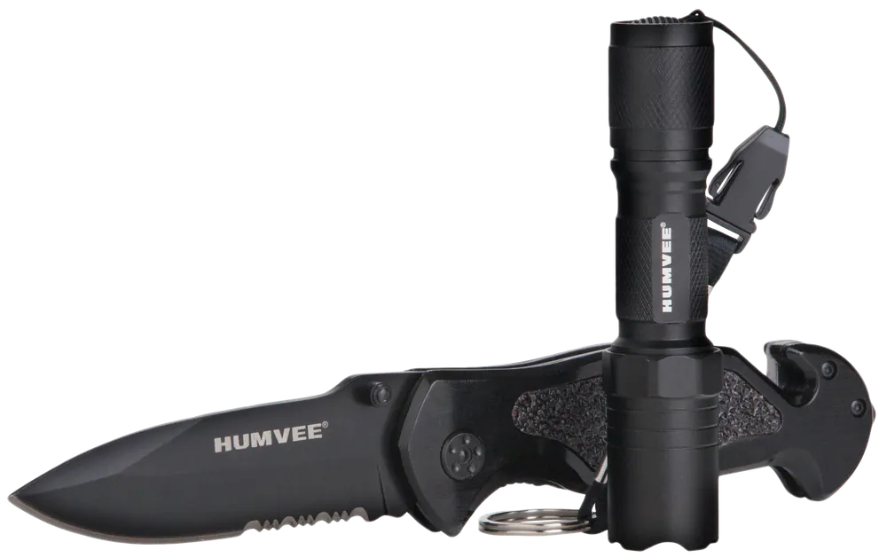 Humvee Adventure Gear Rescue Combo Knife with Glass Breaker and Seatbelt Cutter