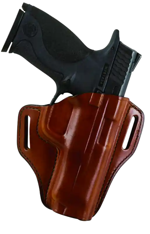 Bianchi 23996 Tan Leather Belt Slide Holster for S&W M&P Shield - Right Hand, Size 15