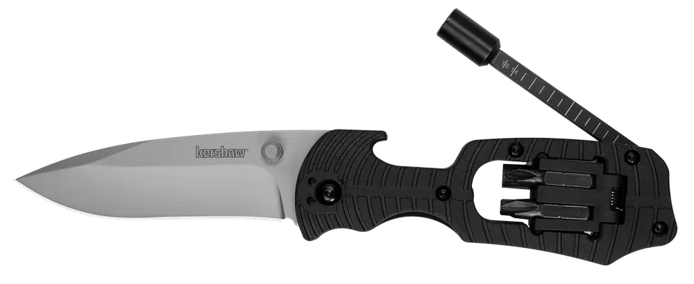 Kershaw 1920 Select Fire Folding Knife with 7.60" Plain Blade and Black Nylon Handle