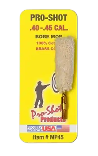 Pro-Shot MP45 Bore Mop for .40 - .45 Cal Pistols, 100% Cotton, #8-32" Thread