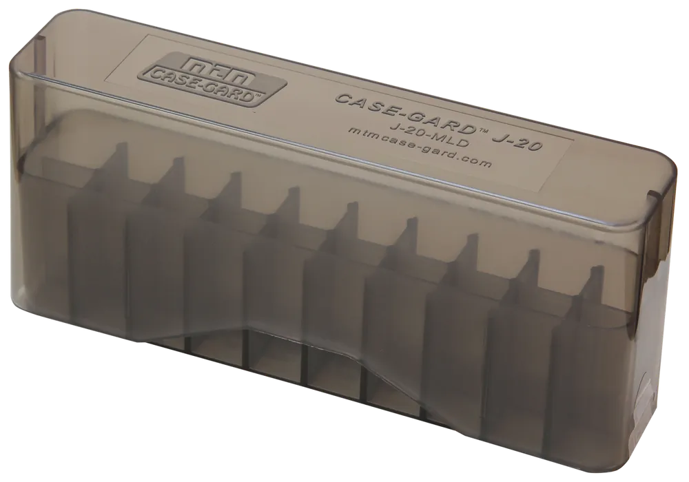 MTM Case-Gard J20MLD41 Slip-Top Ammo Box for 30-30 Win/45-70 Gov - Clear Smoke, 20 Rounds