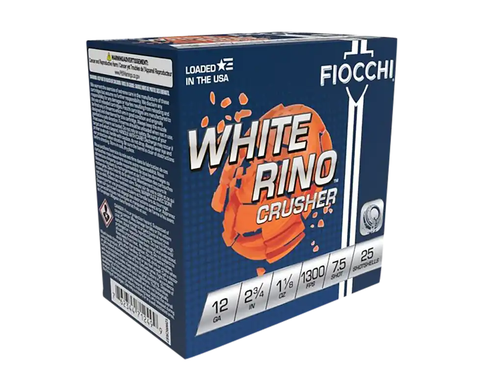 Fiocchi Exacta Target White Rino Crusher 12 Gauge Shotgun Shells - 25/Box
