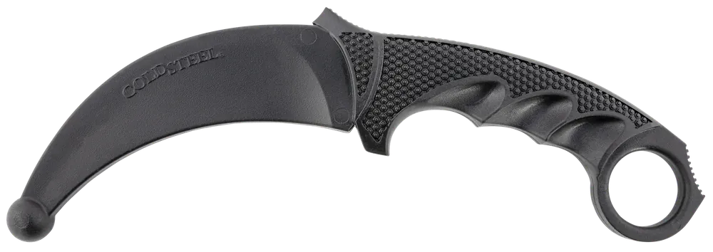 Cold Steel Karambit Rubber Trainer with 4" Black Santoprene Blade and Checkered Pommel Handle