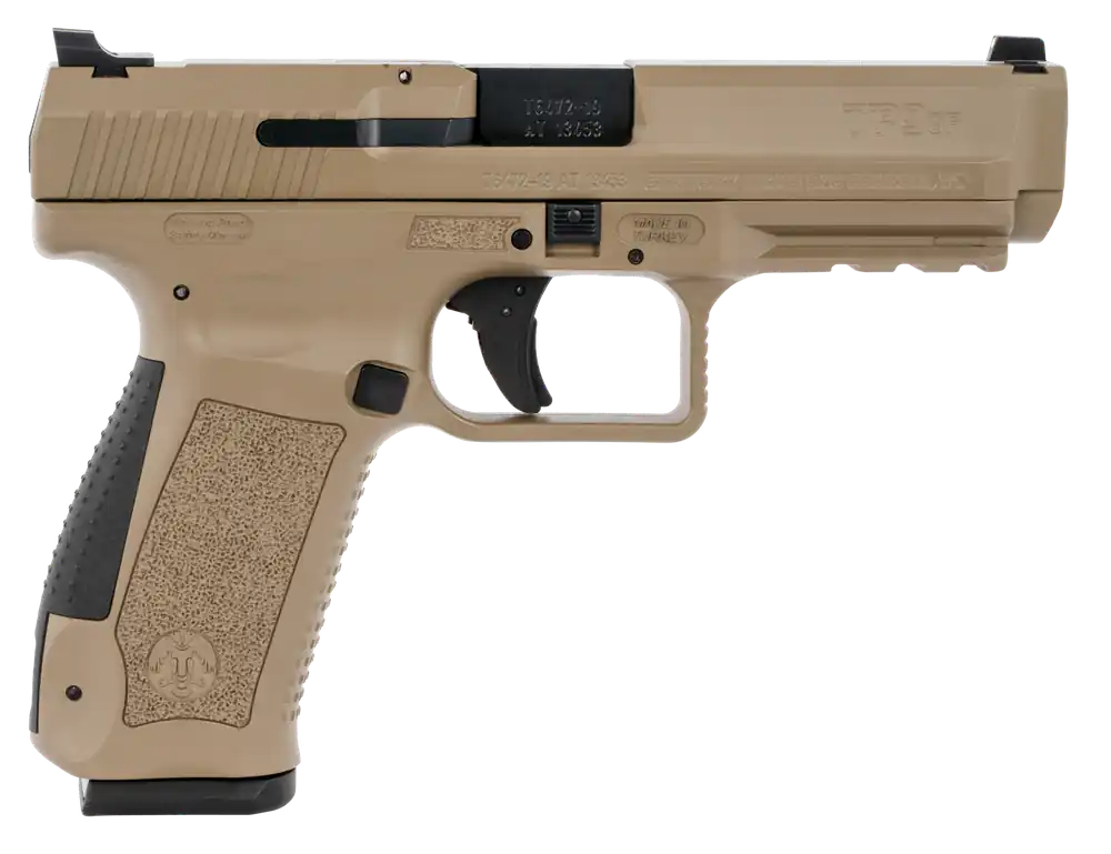 Canik TP9SF 9mm Luger Pistol with Black Nitride Barrel and FDE Cerakote Slide