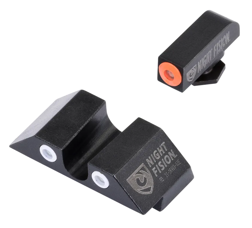 Night Fision Tritium Night Sights for Glock 42/43/43X - Green/Orange Front, Green/White Rear