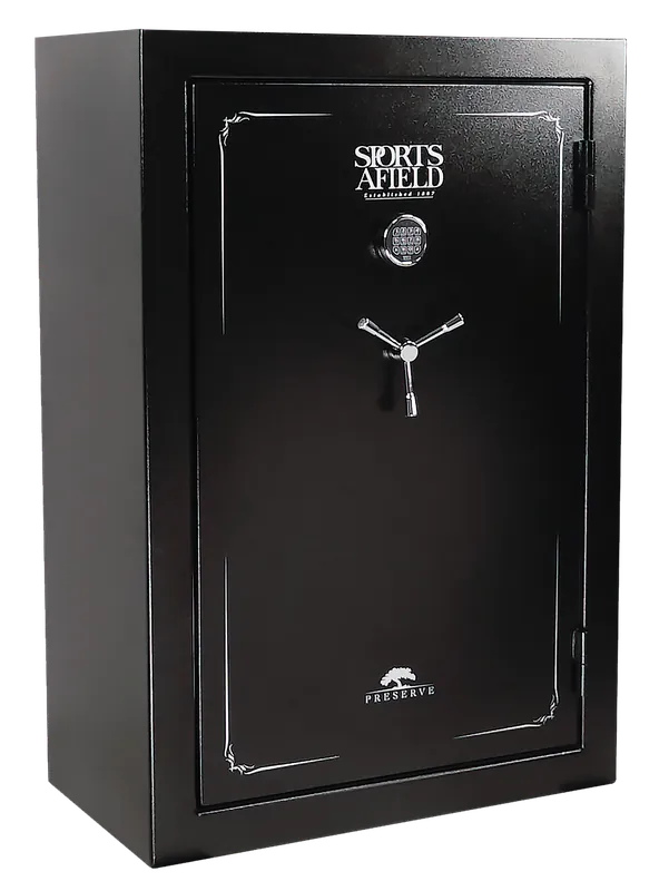 Sports Afield SECSA5940P Fireproof Gun Safe with Keypad Entry - Holds 48 Guns, Black Textured Steel, 59" x 40" x 22"