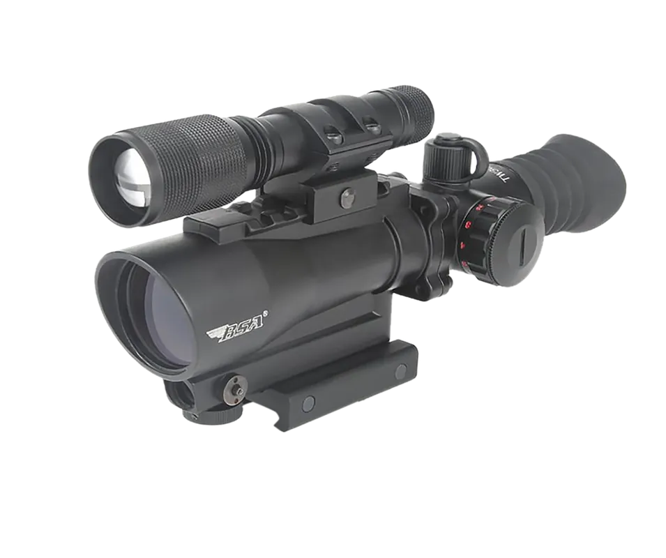 BSA TW30RDLL 30MM Red Dot Sight with Laser & Flashlight - Matte Black 5 MOA Reticle