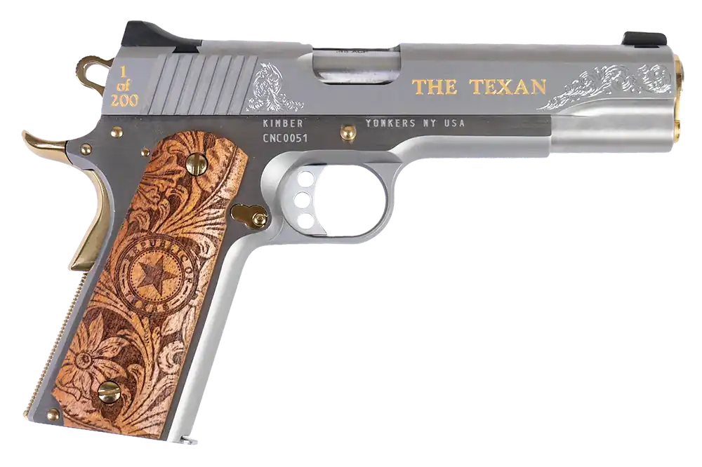 Kimber 1911 Texan .45 ACP Pistol with Stainless Steel and Texas Mesquite Grip