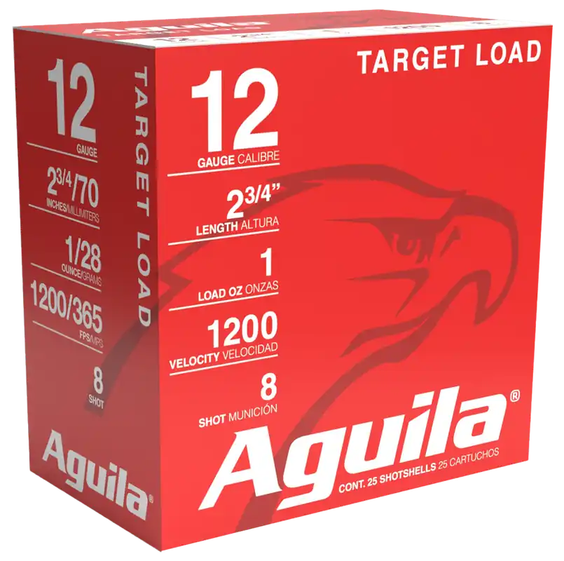 Aguila 12 Gauge Target Load 1oz 8 Shot - 25 Rounds per Box