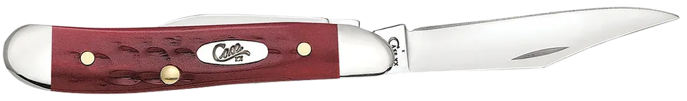 Case 00781 Peanut Medium Folding Knife with Corn Cob Jigged Old Red Bone Handle