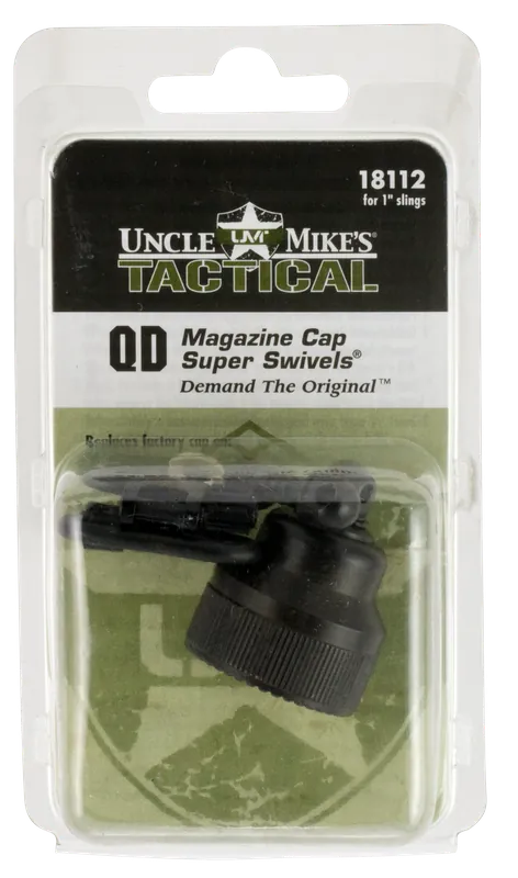 Uncle Mike's 18112 Steel Mag Cap Swivel Set for Mossberg 590/835 - 1" Loop, Quick Detach, Blued Finish