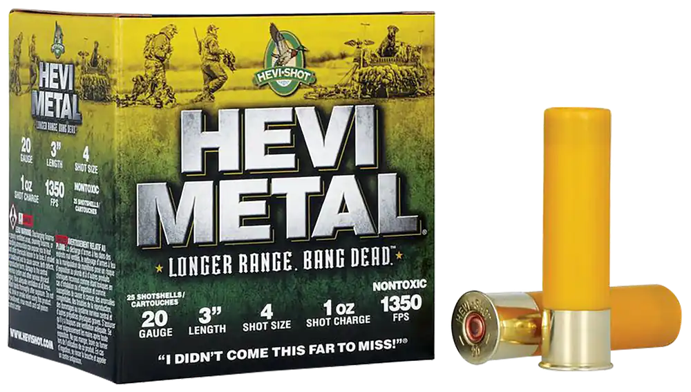 HEVI-Metal HS39004 20 Gauge 3" 1oz 4 Shot Ammo - 25 Box/10 Case