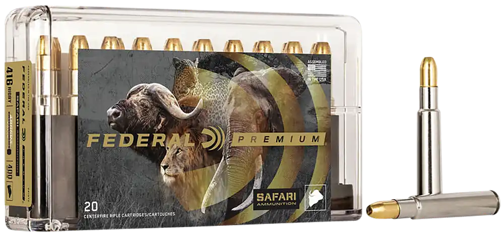 Federal Premium Safari Cape-Shok 416 Rigby 400gr Trophy Bonded Sledgehammer Solid Ammo 20/Box