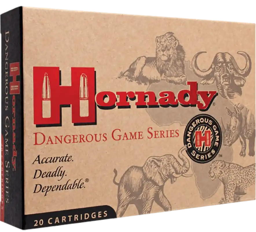 Hornady 8265 Dangerous Game .416 Rigby 400gr Solid Ammo - 20 Rounds/Box, 6 Boxes/Case