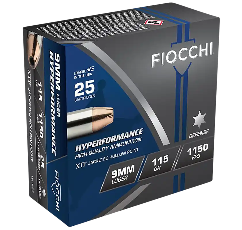 Fiocchi Hyperformance 9mm Luger 115gr XTP HP - 25 Rounds/Box, 20 Boxes/Case