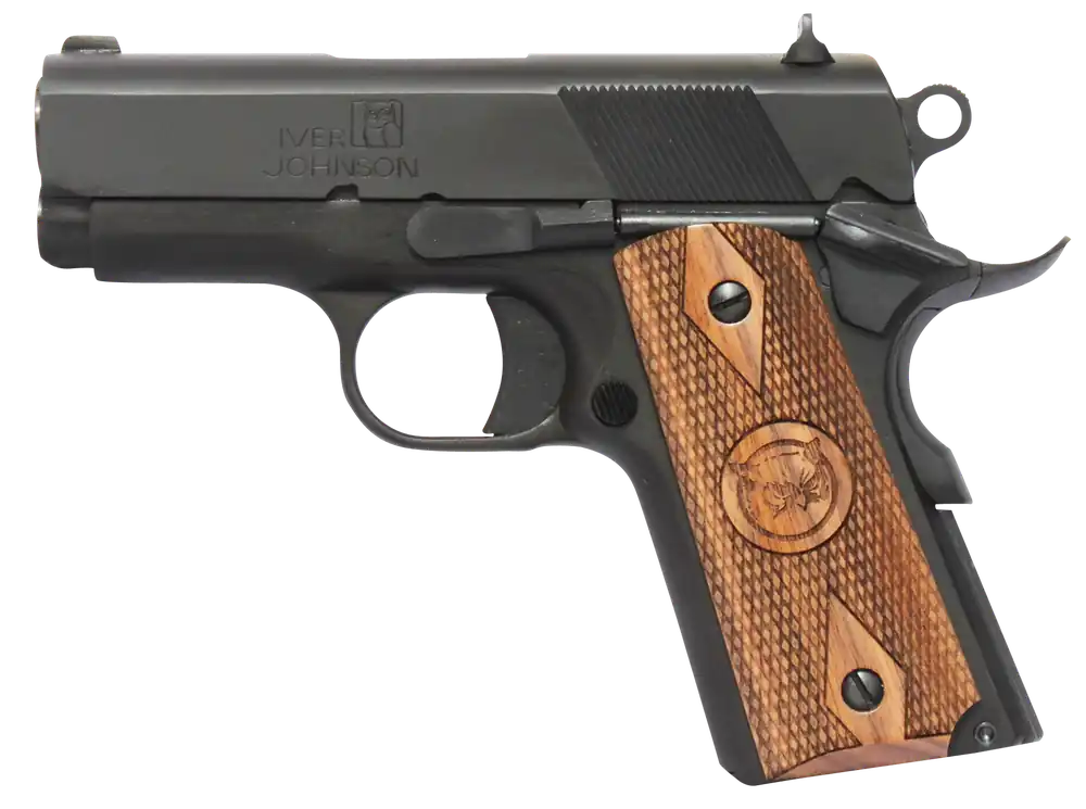 Iver Johnson Thrasher .45 ACP Pistol with Walnut Grip and Blued Steel Finish