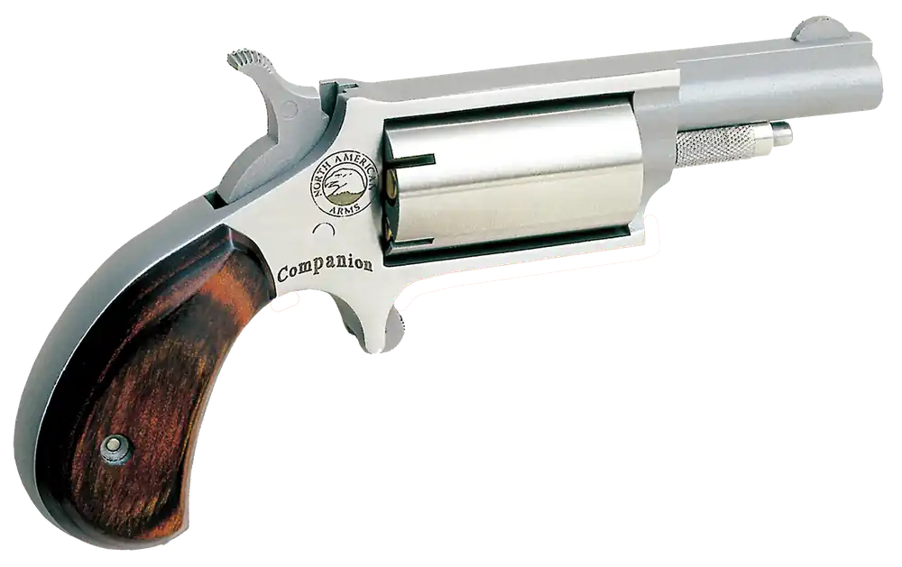 North American Arms 22MCB Companion SAO .22 Caliber Stainless Steel Revolver with Rosewood Birdshead Grip