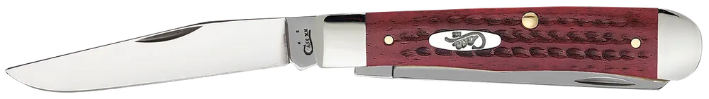 Case 00783 Trapper Medium Folding Knife with Mirror Polished Tru-Sharp Blades and Corn Cob Jigged Old Red Bone Handle