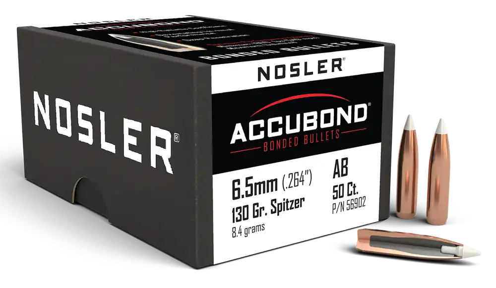 Nosler AccuBond 6.5 Creedmoor 130gr Spitzer Point Ammunition - 50 Rounds