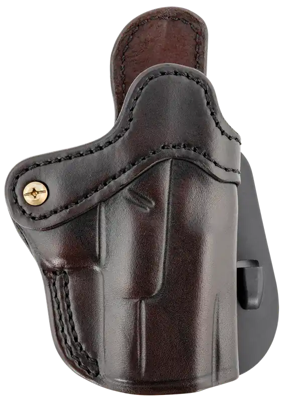 1791 Gunleather Optic Ready OWB Paddle Holster for Glock 17/Springfield XD/S&W Shield - Signature Brown Leather, Right Hand