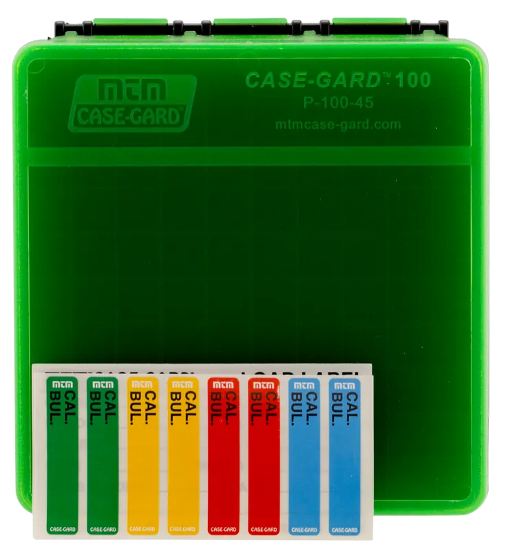 MTM Case-Gard Ammo Box 100rd 45 ACP/10mm Auto Green Plastic