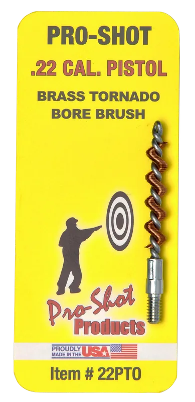 Pro-Shot .22 Cal Pistol Tornado Bore Brush with Brass Spiral Wound Loop