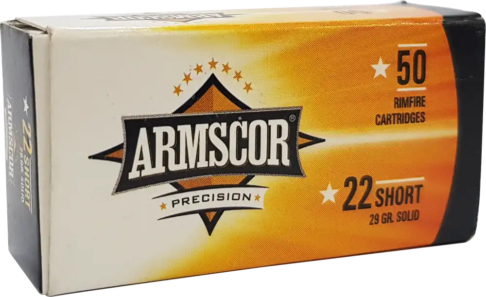 Armscor 50415 Precision .22 Short 29gr Solid Point Ammunition - 50 Rounds per Box, 100 Boxes per Case
