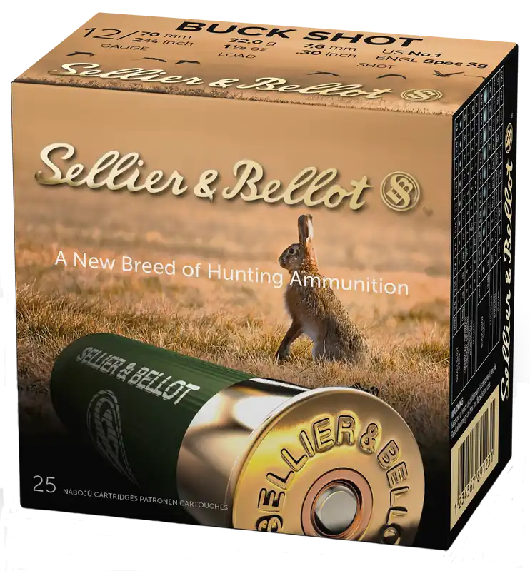 Sellier & Bellot 12 Gauge Buckshot - 25 Rounds per Box