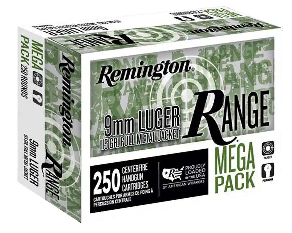 Remington 9mm Luger 115gr FMJ Range Mega Pack - 250 Rounds