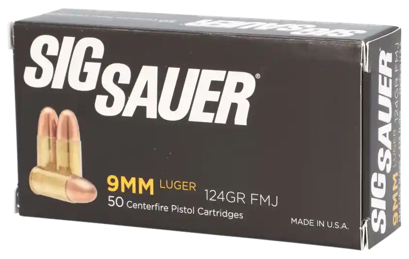 Sig Sauer Elite Ball 9mm Luger 124gr FMJ - 50 Rounds per Box