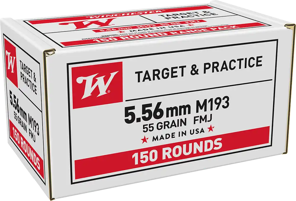 Winchester USA M193 5.56x45mm NATO 55gr FMJ 150 Rounds Value Pack