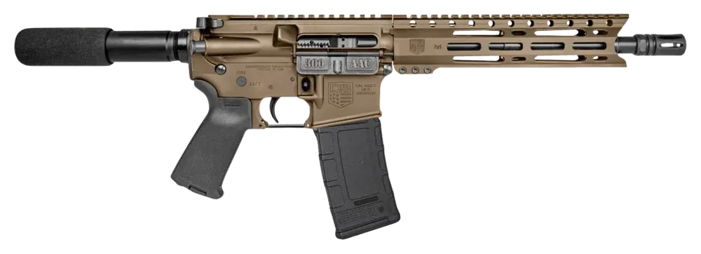 Diamondback DB15 300 Blackout Pistol, 28+1 Capacity, 10" Barrel, FDE Finish, Carbon Lower, 9" M-LOK Handguard, Magpul Grip
