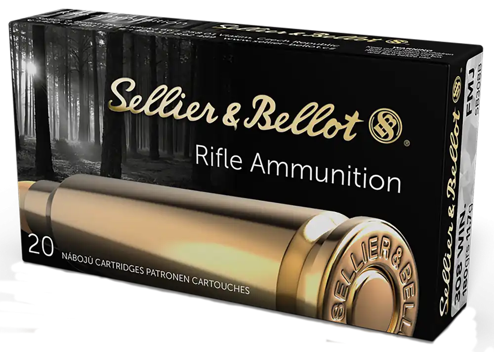 Sellier & Bellot SB308B .308 Win 180gr FMJ Rifle Ammo - 20 Rounds/Box, 25 Boxes/Case
