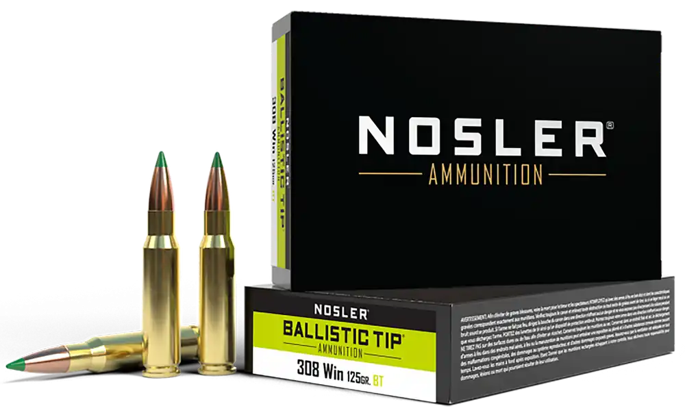 Nosler 40061 .308 Win 125gr Ballistic Tip Spitzer - 20 Rounds/Box, 10 Boxes/Case