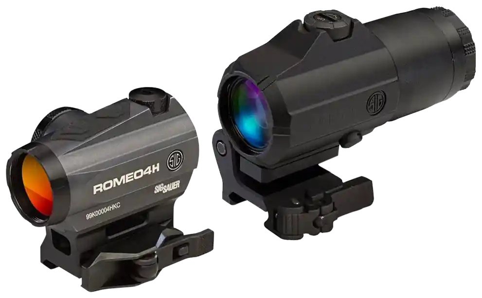 Sig Sauer Romeo4 and Juliet4 Combo Kit - Graphite/Black Optics with 2 MOA Red Ballistic Circle Dot Reticle