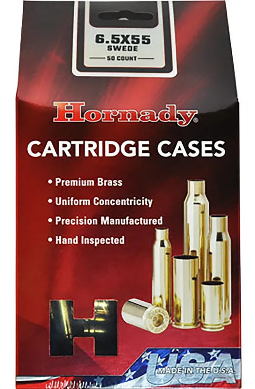 Hornady 6.5x55 Swedish Rifle Brass Unprimed Cases 86263