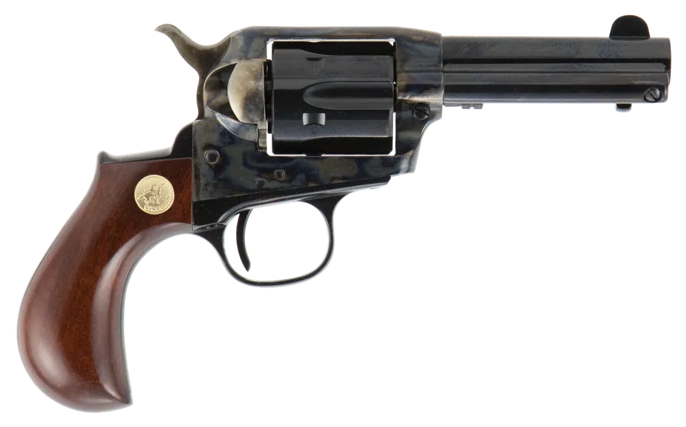 Cimarron CA980 Lightning 38 Special Revolver with Blued Steel Barrel and Birdshead Walnut Grip