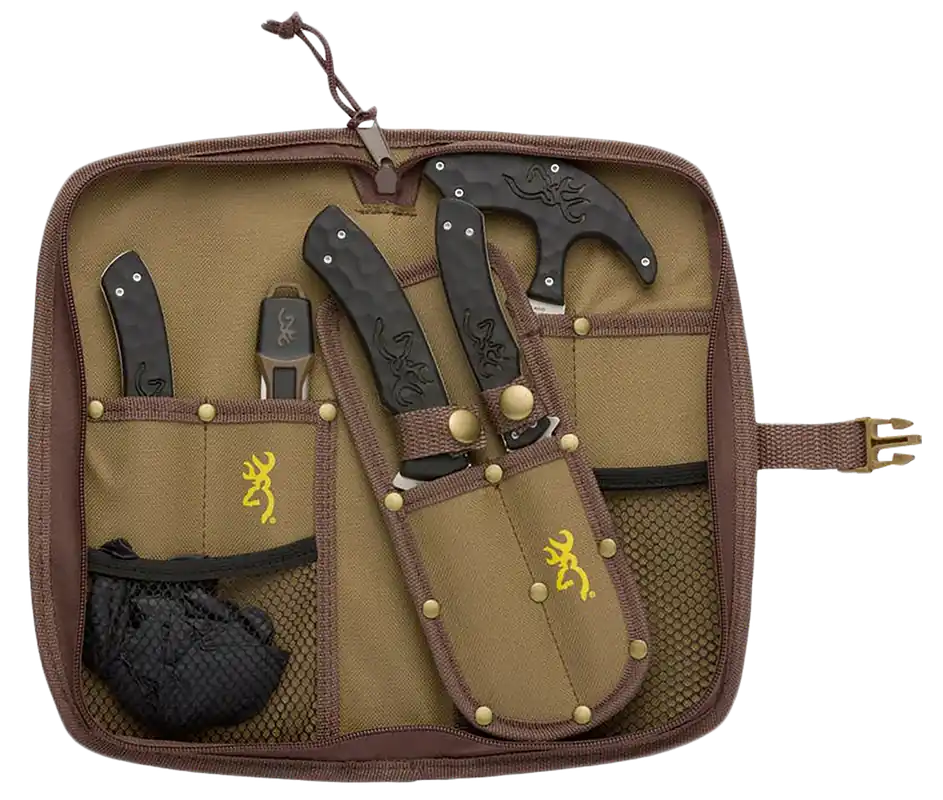Browning Primal Combo 6-Piece Hunting Tool Set with Case and Gloves